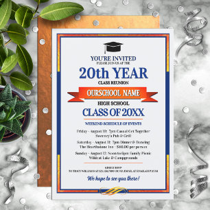 Classic Style School Colors Class Wiedersehen Invi Einladung