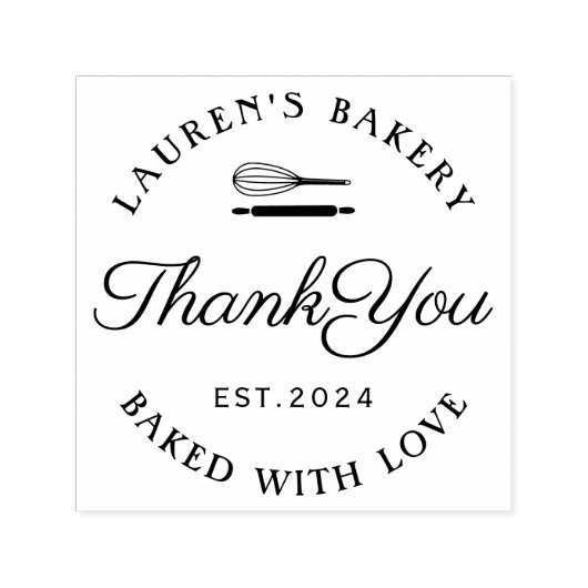 Classic Style Zuhause Bakery Logo Vielen Dank Permastempel (Design)