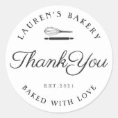 Classic Style Zuhause Bakery Logo Vielen Dank Runder Aufkleber (Vorderseite)