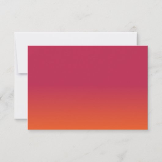 Classic Summer Wedding Burgundy Orange Elegant RSVP Karte (Rückseite)