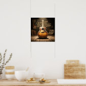 Classic Sunburst Hollow Body Guitar Poster (Küche)