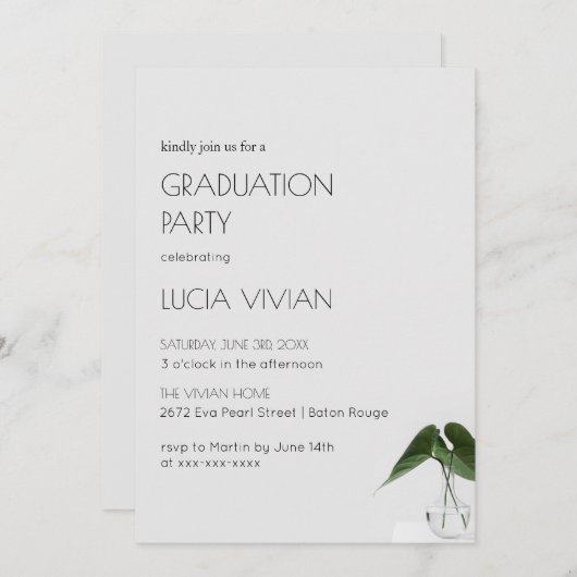 Classic Super Sample Pflanze Pot Graduation Party Einladung (Vorne/Hinten)