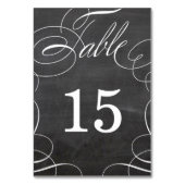 Classic Swash Chalkboard Wedding Tischnummer Card (Rückseite)