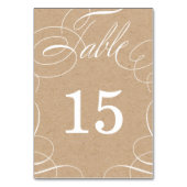 Classic Swash Imitats Kraft Wedding Tischnummer Ca (Rückseite)