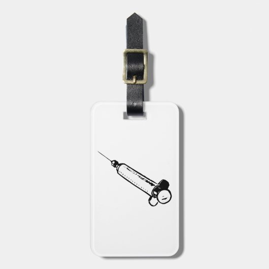 Classic Syringe Sketch Medical Equipment Gepäckanhänger (Vorderseite vertikal)