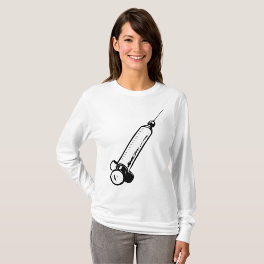 Classic Syringe Sketch Medical Equipment T-Shirt (Vorne ganz)