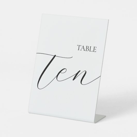 Classic Table Number 10 Sockelschild (Vorderseite)