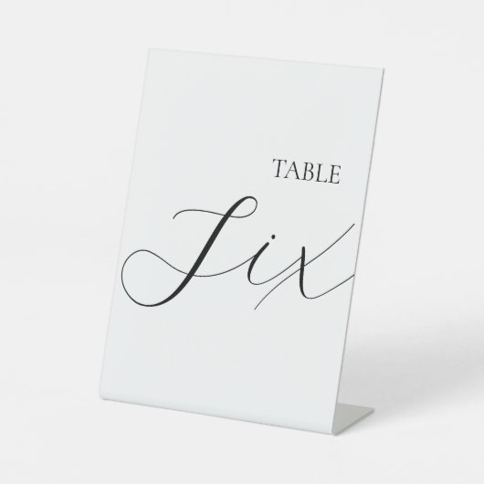 Classic Table Number Six  Sockelschild (Vorderseite)
