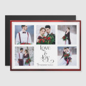 Classic Tailored Liebe & Joy Typografy 5-Foto Magnetkarte (Vorne/Hinten)