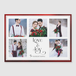 Classic Tailored Liebe & Joy Typografy 5-Foto Magnetkarte