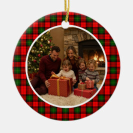Classic Tartan Christmas Family Keramik Ornament