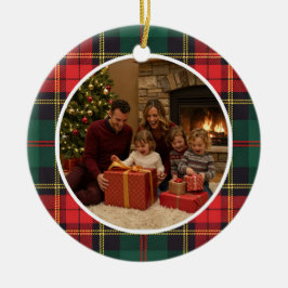 Classic Tartan Christmas Family Keramik Ornament