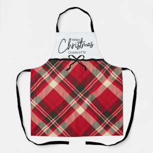 Classic Tartan Kariert Frohe Weihnachten Custom Sc Schürze