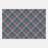 Classic Tartan Kariert Red Aquamarin Green Christm Geschenkpapier Set (Vorderseite 2)
