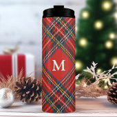 Classic Tartan Kariert Red Christmas Monogram Thermosbecher