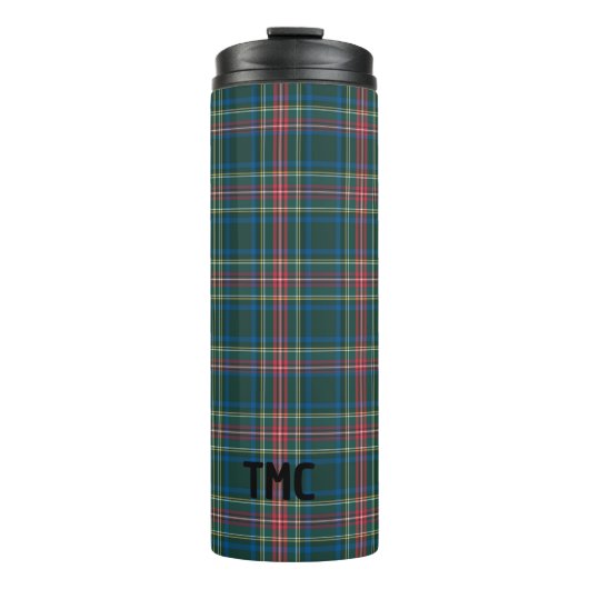 Classic Tartan Karierte INITIALS Festlicher Feiert Thermosbecher (Vorderseite)