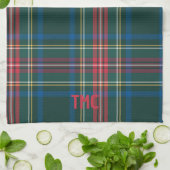 Classic Tartan Karierte INITIALS Preppy Holiday Geschirrtuch (Gefaltet)