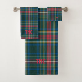 Classic Tartan Karierte Weihnachtsinitials Preppy Badhandtuch Set