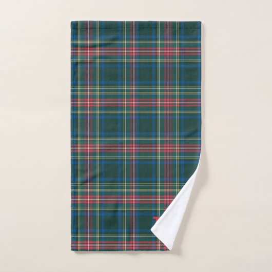 Classic Tartan Karierte Weihnachtsinitials Preppy Badhandtuch Set (Handtuch)