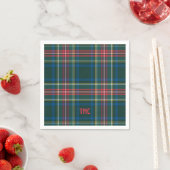 Classic Tartan Karierte Weihnachtsinitials Preppy Serviette (Beispiel)