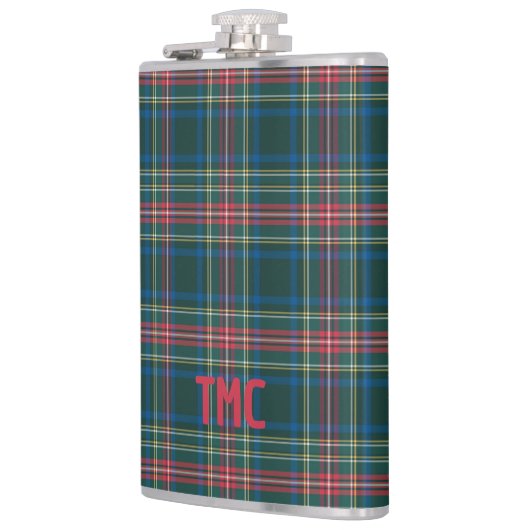 Classic Tartan Karierte Weihnachtsmuster - Initial Flachmann (Links)