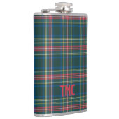 Classic Tartan Karierte Weihnachtsmuster - Initial Flachmann (Rechts)