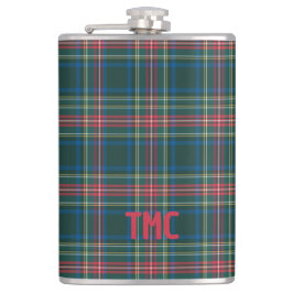 Classic Tartan Karierte Weihnachtsmuster - Initial Flachmann