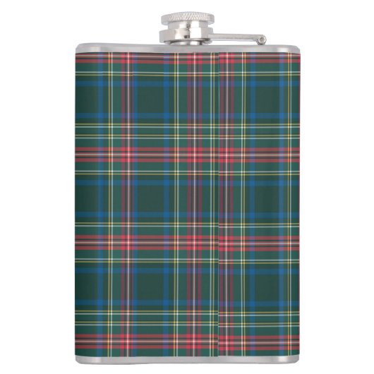 Classic Tartan Karierte Weihnachtsmuster - Initial Flachmann (Rückseite)