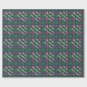 Classic tartan pattern personalized Christmas Geschenkpapier (Flach)