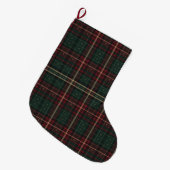 Classic Tartan Pet Christmas Stocking with Paws Großer Weihnachtsstrumpf (Vorderansicht (hängend))