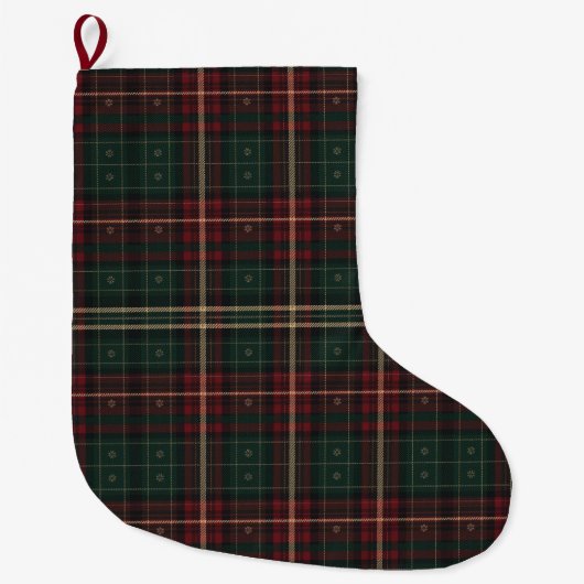 Classic Tartan Pet Christmas Stocking with Paws Großer Weihnachtsstrumpf (Vorderseite)
