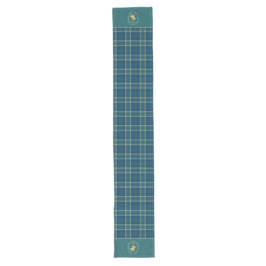 Classic Tartan Plaid Polo Equestrian Monogrammed Großer Tischläufer (Vorderseite)