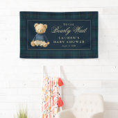 Classic Tartan Polo Bear Baby Shower Banner (Insitu)