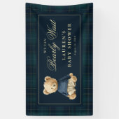 Classic Tartan Polo Bear Baby Shower Banner (Vertikal)