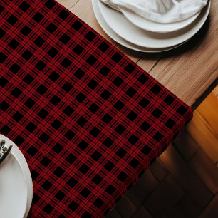 Classic Tartan Runner Red Black für rustikale Zuha Großer Tischläufer