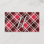 Classic Tartan Scottish Pattern Red Black Custom Visitenkarte (Vorderseite)
