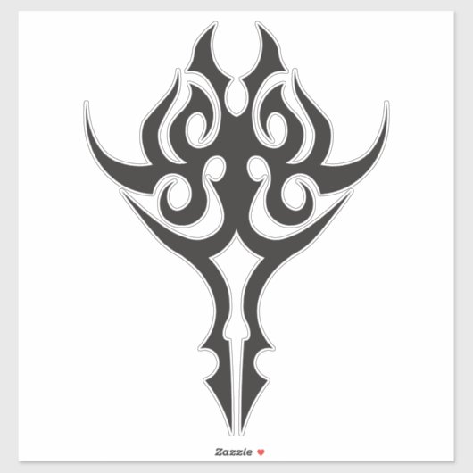 Classic Tattoo Inspired Line Art Design Aufkleber (Blatt)