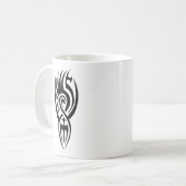 Classic Tattoo Inspired Line Art Design Kaffeetasse (Vorderseite Links)