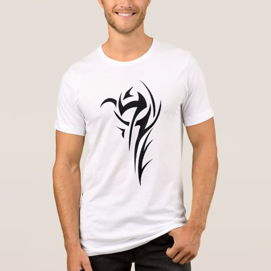 Classic Tattoo Inspired Line Art Design Tri-Blend Shirt (Vorderseite)