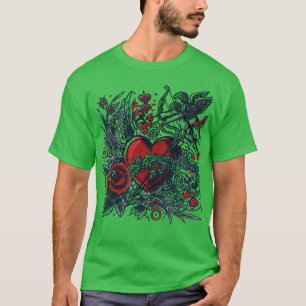 Classic Tattoo Liebe: Herz & Cupid T - Shirt Desig