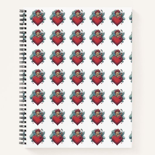 Classic Tattoo Notebooks: Heart & Cupid Edition Notizblock (Vorderseite)