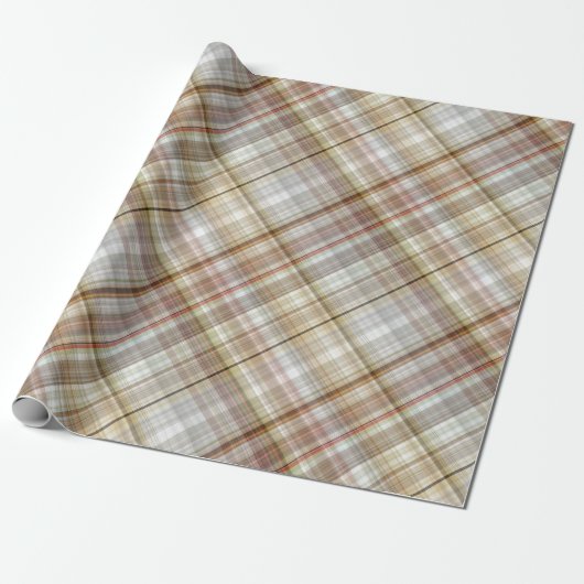 Classic Taupe Beige Brown Gray White Gingham Geschenkpapier (Ungerollt)