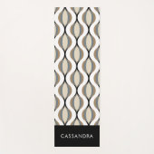 Classic Taupe Beige Tan Gray White Black Art Waves Yogamatte (Vorderseite)