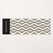 Classic Taupe Beige Tan Gray White Black Art Waves Yogamatte (Vorderseite (Horizontal))