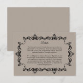 Classic Taupe Linen Brown Ornately Framed Wedding Begleitkarte (Vorne/Hinten)