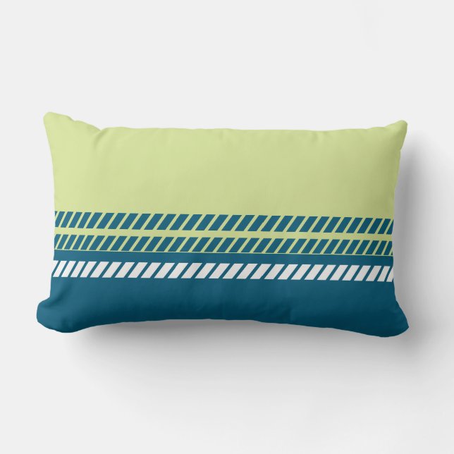 Classic Teal and Lime with Stripes  Lendenkissen (Vorderseite)