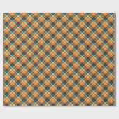 Classic Teal Blue Green Orange Tartan Pattern Geschenkpapier (Flach)