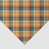 Classic Teal Blue Green Orange Tartan Pattern Seidenpapier (Detail)