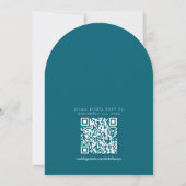 Classic Teal Blue Monogram Minimalist Wedding Einladung (Rückseite)
