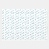 Classic Teddy Bear Blue Bow Baby Dusche Geschenkpapier Set (Vorderseite 2)